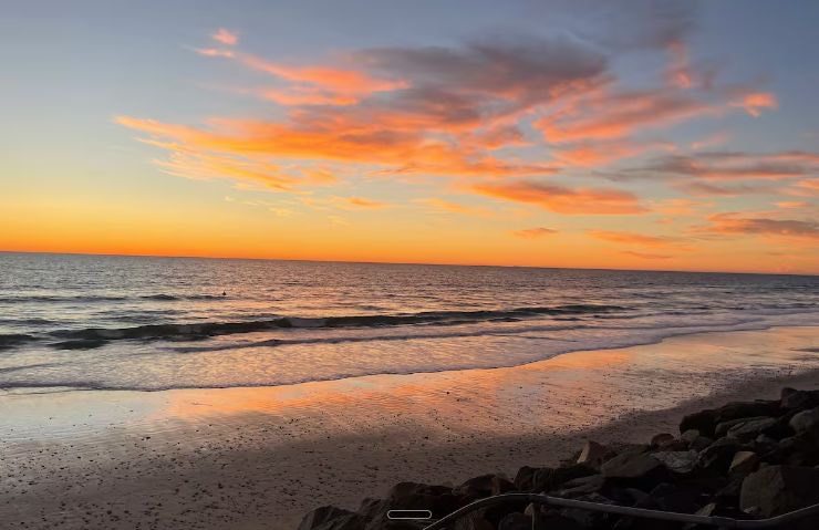 Sunset over the Pacific from the St. Malo shoreline